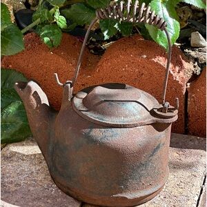 Antique civil war cast iron teapot